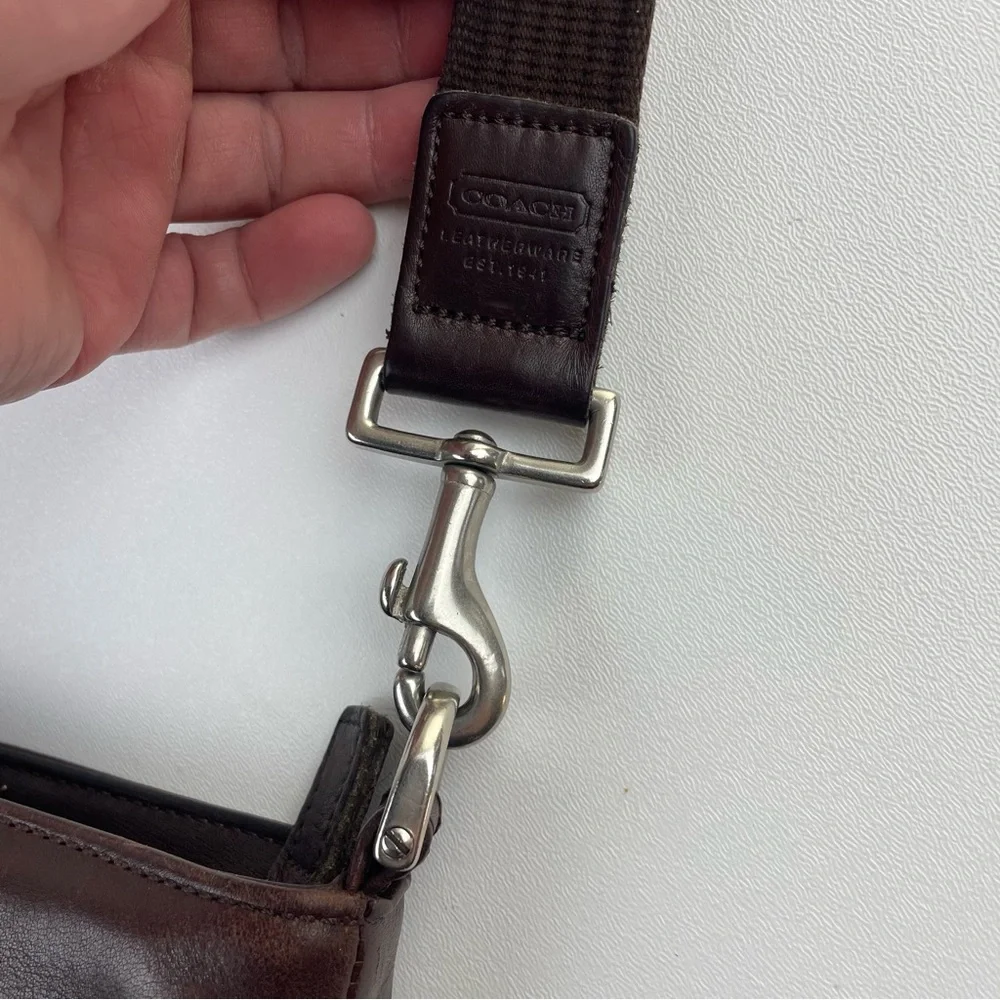 Vintage Coach Crossbody Slim Saddle Bag Brown